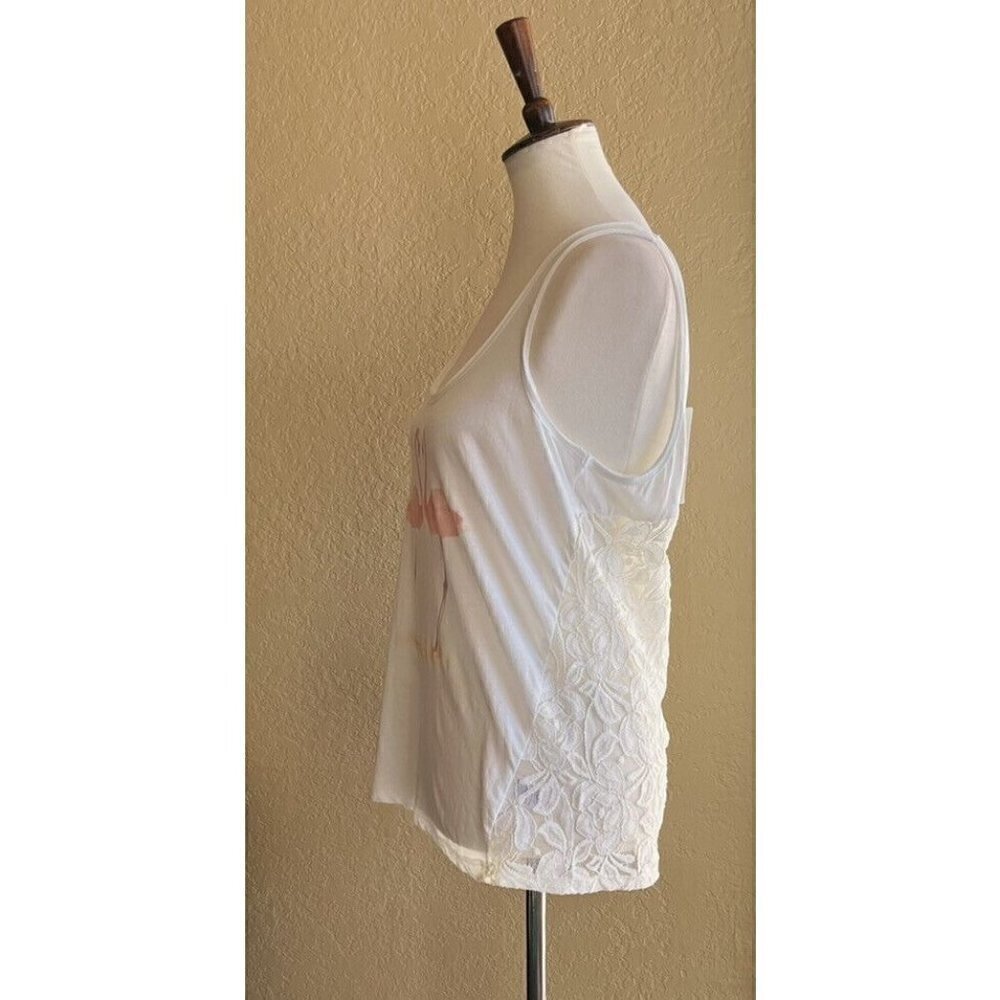 Others Follow Women's White Lace Ibiza Flamingo Tank Top Size S M - Picture 7 of 10
